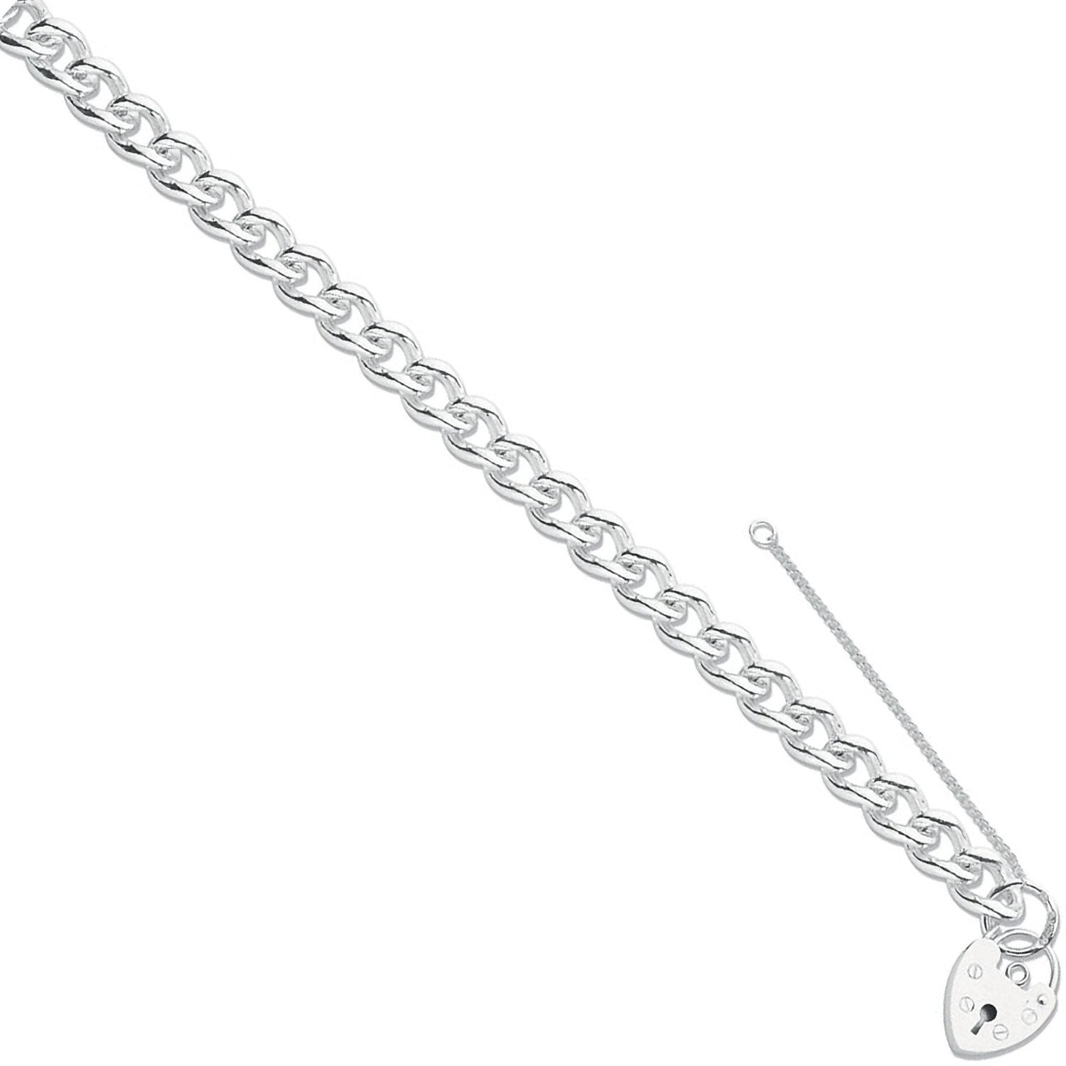 Silver Open Curb & Padlock Charm Bracelet - Fine Bracelet - Certified Authentic - Swiss Made – Luxury Jewellery by Imp